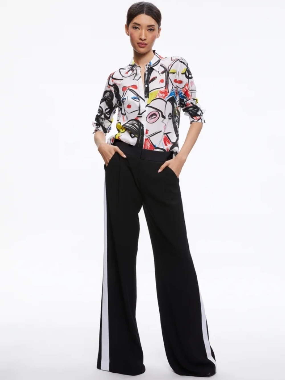 Alice + Olivia Blair Z Willa Silk Top size M - Picture 4 of 14